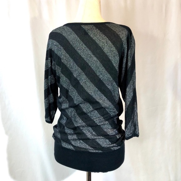 Rock & Republic sheer metallic striped tunic XS - Picture 3 of 6
